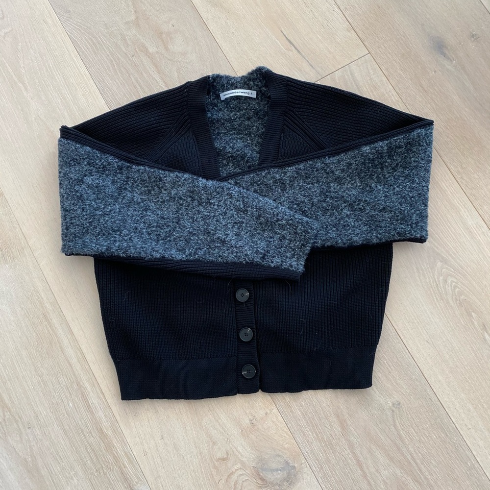 T by alexander want two tone cardigan